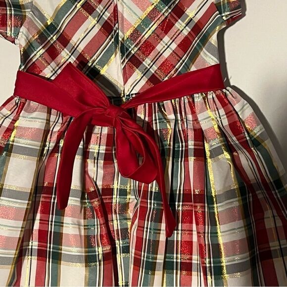 Kid's Bonnie Jean Plaid Holiday Party Dress - Picture 6 of 10